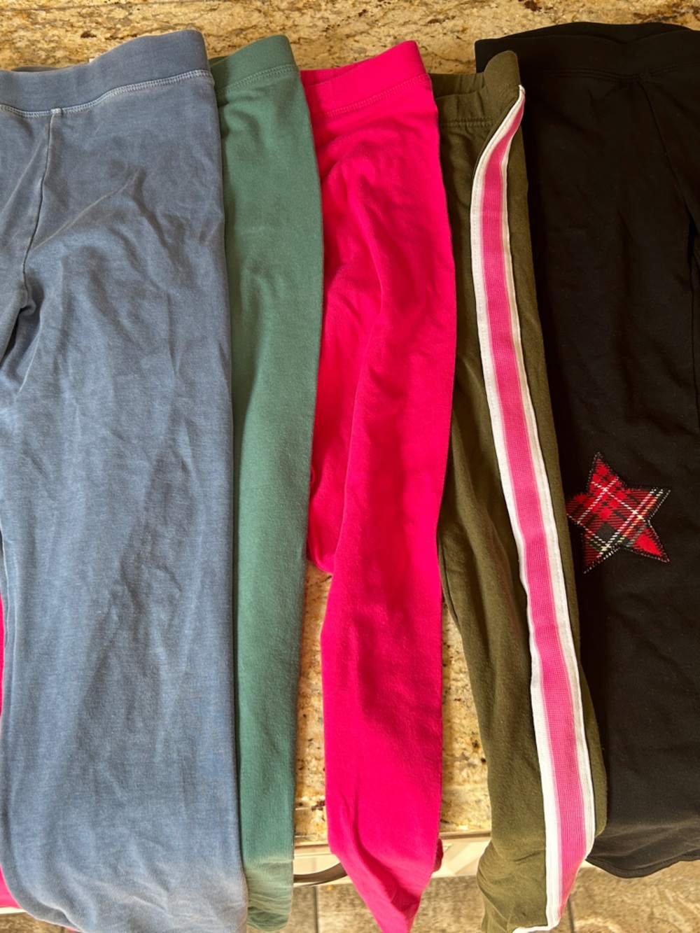 J. Crew Kids Cotton Leggings in Blue, Green, Pink, Olive & Black - 5 pair